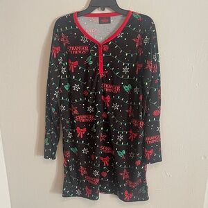 Stranger Things Black and Red Women's Sleepwear